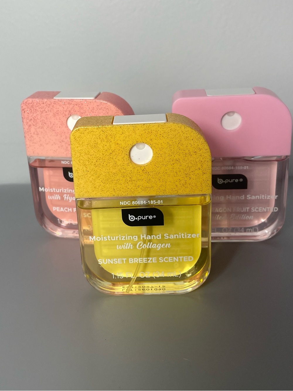 3pc. NEW Hand Sanitizers by b-pure
Ltd.Ed, HA & Collagen